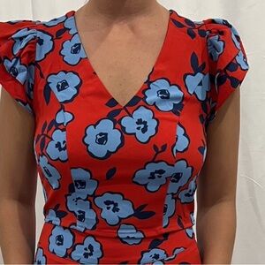 Floral Red and Blue 2 piece skirt and top by Sugarlips
